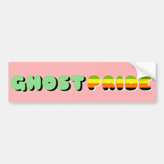 Aromantic Pride Ghost Pride Bumpersticker (Voorkant)