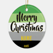 Aromantic Pride LGBT Persoonlijke Kerstmis Keramisch Ornament (Links)