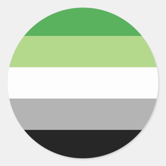 Aromantic Pride Stripes Ronde Sticker (Voorkant)