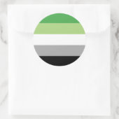 Aromantic Pride Stripes Ronde Sticker (Tas)