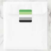 Aromantische / Aro Pride Vlag Vierkante Sticker (Tas)