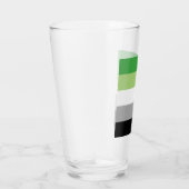 Aromantische Pride Strepen Glas (Rechts)