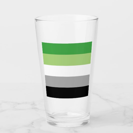 Aromantische Pride Strepen Glas (Voorkant)