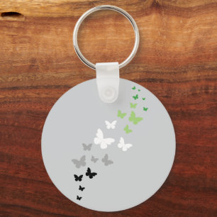 Aromantische Pride Vlinder Trail Sleutelhanger