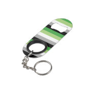 Aromantische Vlag Mini Flessenopener (Achterkant Gekanteld)