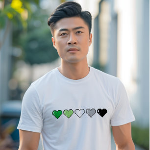 Aromantische vlag Pixel hart T-shirt
