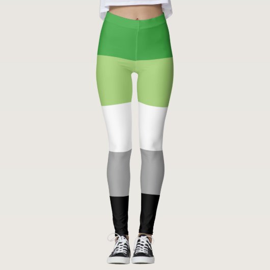 Aromantische Vlaggen Leggings (Voorkant)