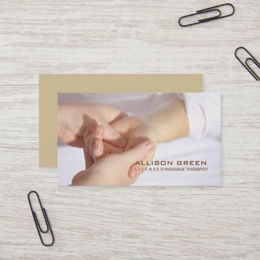 Aromatherapie Acupressure Massage therapeut Visitekaartje (Voorkant / Achterkant in situ)