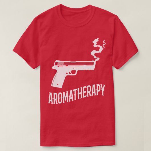 Aromatherapie Funny Pistool Owner T-shirt (Design voorkant)