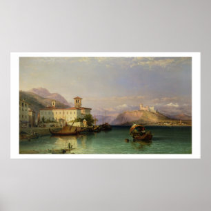 Arona en het kasteel van Angera, Maggiore-meer, 18 Poster