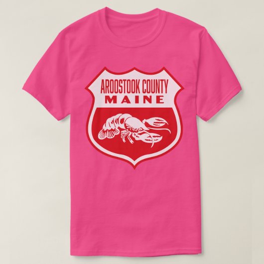 Aroostook County Maine Retro Shield Wit T-shirt (Design voorkant)