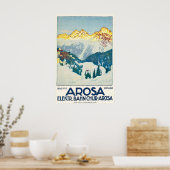 Arosa Graubünden Switzerland Vintage Ski Poster (Cuisine)