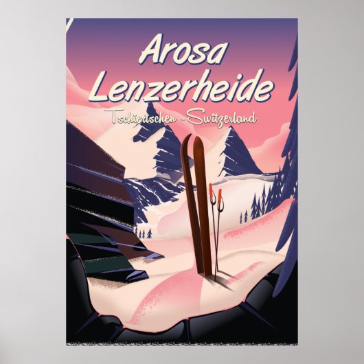 Arosa Lenzerheide,Suisse affiche de ski. (Devant)