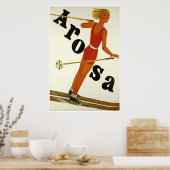 Arosa, Suisse, Affiche de voyage de ski (Cuisine)