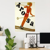 Arosa, Suisse, Affiche de voyage de ski (Bureau à domicile)