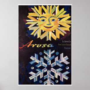 Arosa, Suisse, Affiche de voyage de ski