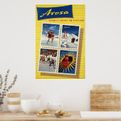 Arosa, Suisse, Affiche de voyage de ski (Cuisine)