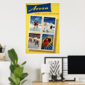 Arosa, Suisse, Affiche de voyage de ski (Bureau à domicile)
