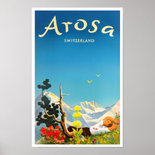 Arosa Suisse vintage travel Poster