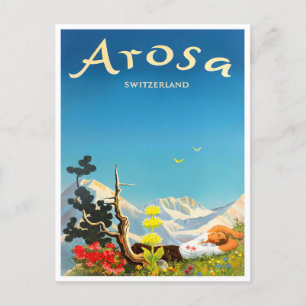 Arosa Suisse voyage vintage Carte postale