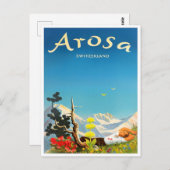 Arosa Suisse voyage vintage Carte postale (Devant / Derrière)