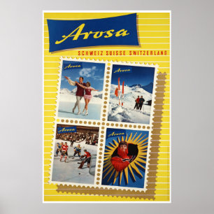 Arosa, Zwitserland, Ski Travel Poster