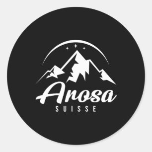 Arosa Zwitserland Skigebied Snowboarden Ronde Sticker