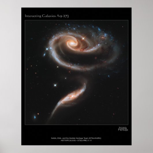 ARP-273 die Galaxies interactie aangaan Poster (Voorkant)