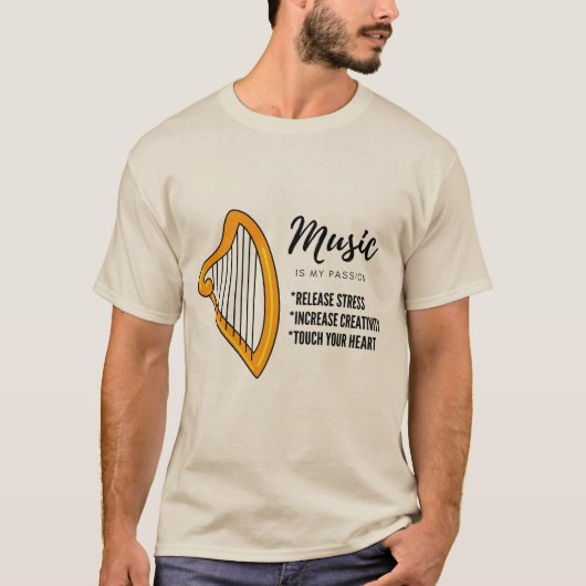 arpa, muziek, minnaar t-shirt (Voorkant)