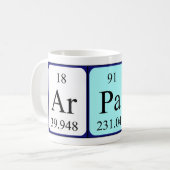 Árpád periodieke tabelnaam mok (Voorkant links)