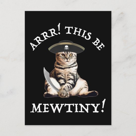 Arr. Dit is heel erg. Pirate Cat Briefkaart (Voorkant)