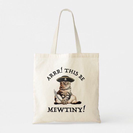Arr. Dit is heel erg. Pirate Cat Tote Bag (Achterkant)