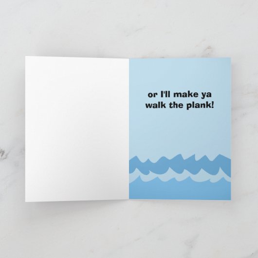 Arr Pirate Boy Funny Birthday Card Modèle (Intérieur)