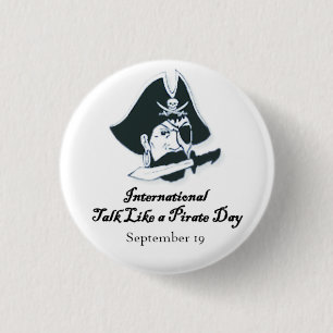 Arr. Spreek als een Pirate Day Ronde Button 3,2 Cm