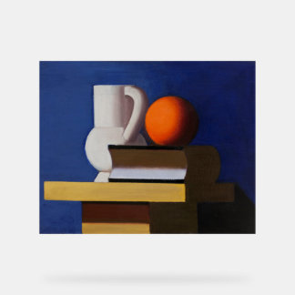 Arrangement avec pichet blanc, orange, Peinture