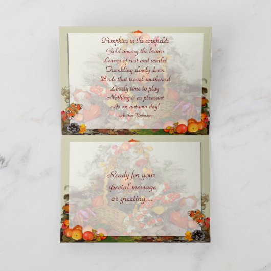 ARRANGEMENT D'AUTOMNE ~ Carte (Intérieur)