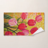 Arrangement en tulipe rose et rouge (Serviette à main)