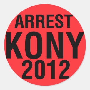 Arrestatie KONY 2012 ronde Sticker
