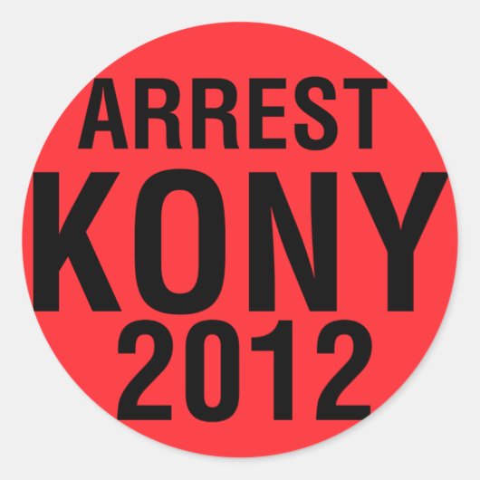Arrestatie KONY 2012 ronde Sticker (Voorkant)