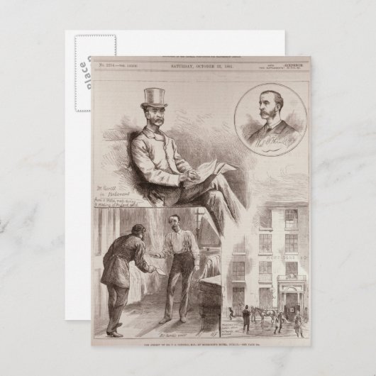 Arrestatie van de heer C.S. Parnell, parlementslid Briefkaart (Voorkant / Achterkant)