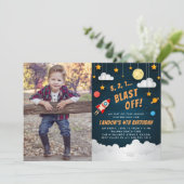 Arrêt de l'explosion | Invitation photo de fête d' (Debout devant)