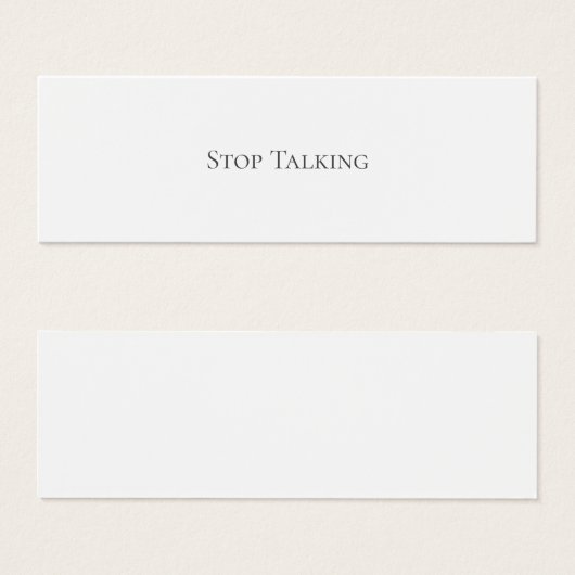 ARRÊTER DE PARLER (Devant & derrière)