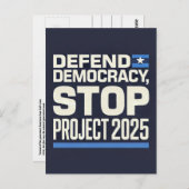 Arrêter la carte postale Project 2025 (Devant / Derrière)