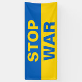 Arrêter la guerre Ukraine bannière ukrainienne (Vertical)
