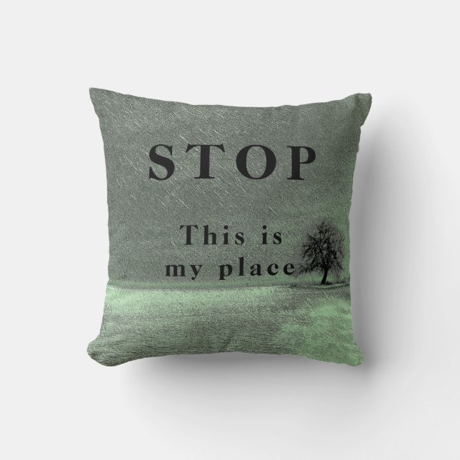 Arrêtez - coussin jeté (Recto)