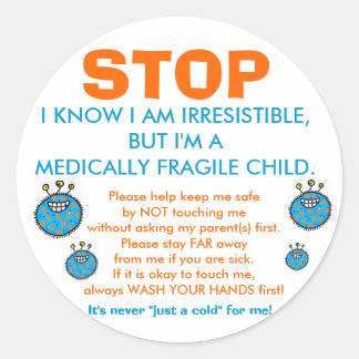 Arrêtez et pensez : Stickers Enfants médicalement 