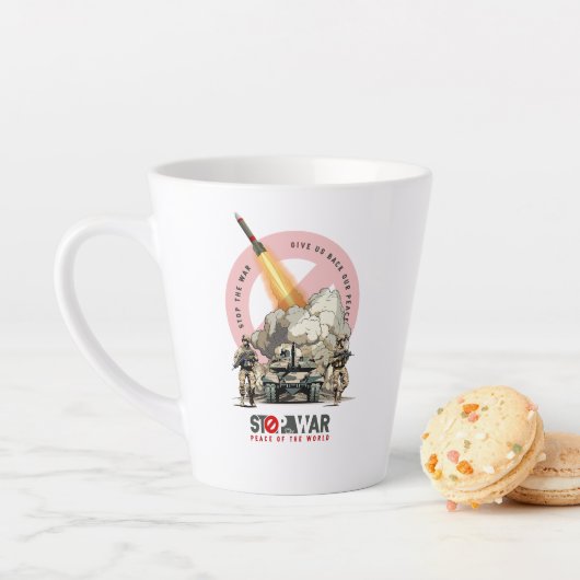 Arrêtez la guerre | Mug à Latte (En situation)