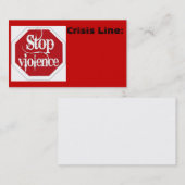 Arrêtez le carte de visite de violence (Devant / Derrière)