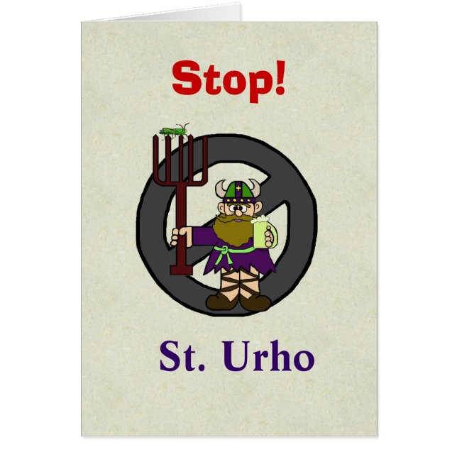 Arrêtez ou anti la carte St. Urho's Day Card Perso (Devant)