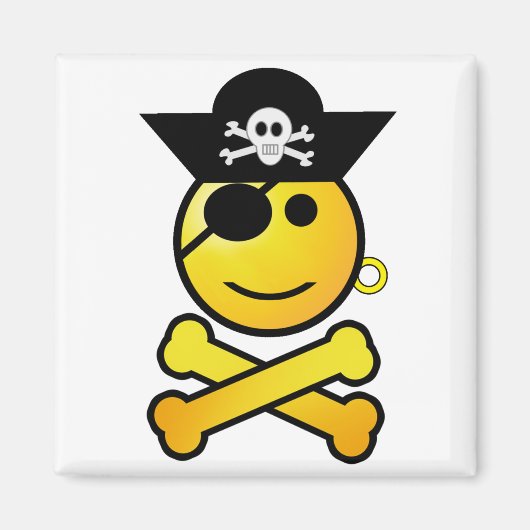 ARRGH - glimlachend emoticon Pirate Magneet (Voorkant)